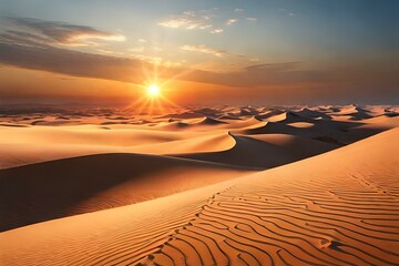 Fototapeta na wymiar sunset in the sand