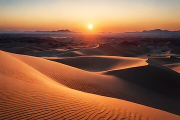 Fototapeta na wymiar Sunrise with a beautiful morning over the desert
