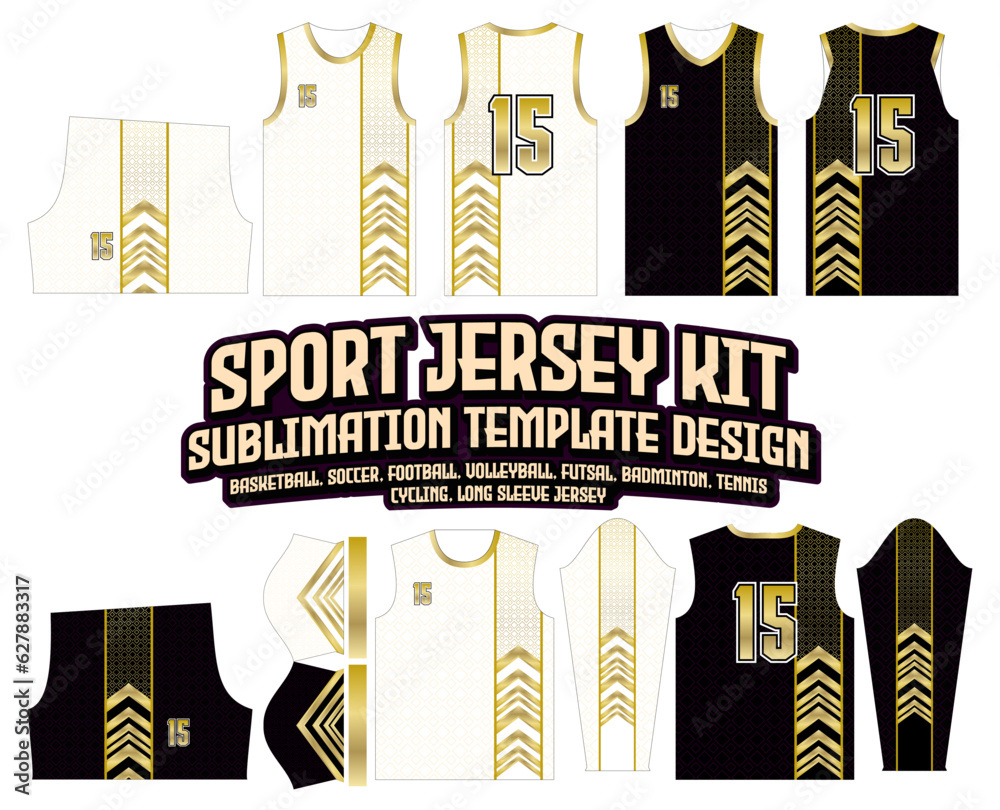 Poster Chevron Gradient Gold Arrow Jersey Design Sportswear Template