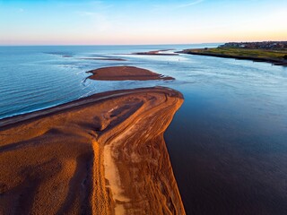 Deben river entrance aerial view