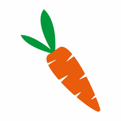 DRAWING OF A CARROT, WITH GREEN LEAVES
