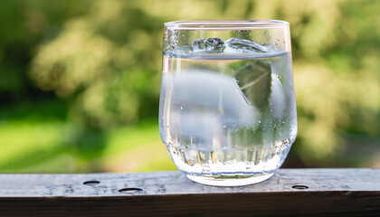Glass of ice cold Spacing text