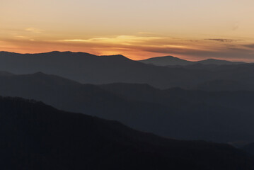 sunset in the mountains