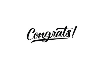 congrats handwritten lettering isolated on white background. Calligraphy vector design for greeting cards, banner, poster, flyer, etc.