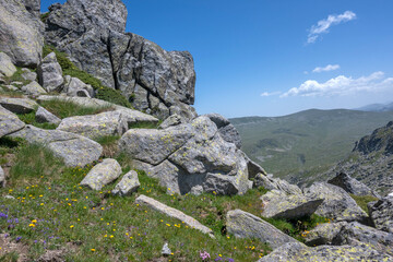 Landscape of Rila Mountain near Kalin peak, Bulgaria