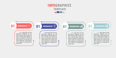 Business infographic template. Thin line design label with icon and 3,4, options, steps or processes.