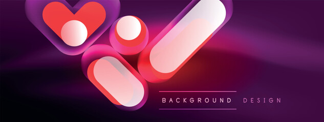 Neon circle abstract background. Template for wallpaper, banner, presentation, background