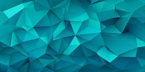 Fotobehang Abstrakter Polygon Hintergrund blau türkis - mit KI erstellt  © Marc Kunze