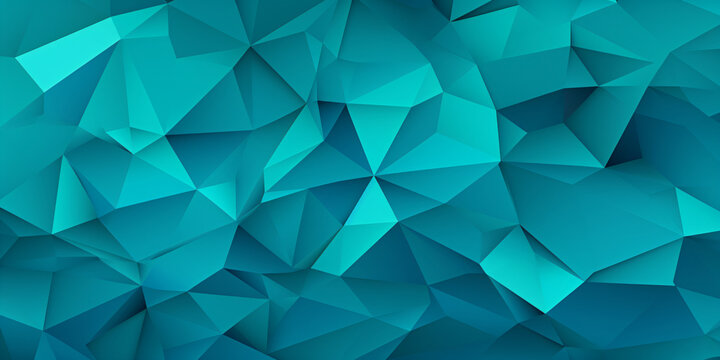 Abstrakter Polygon Hintergrund blau türkis - mit KI erstellt	
