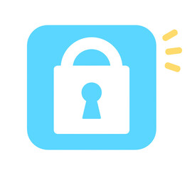 シンプルな水色の鍵アイコン