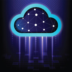 Cloud Computing technology internet on blue background.vector illustration technology modern design. - 627885791