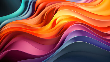 Glossy and Fluid Wave Pattern with Multiple Colors A TechnologyRelated Vibrant Colors Backdrop AI Generated