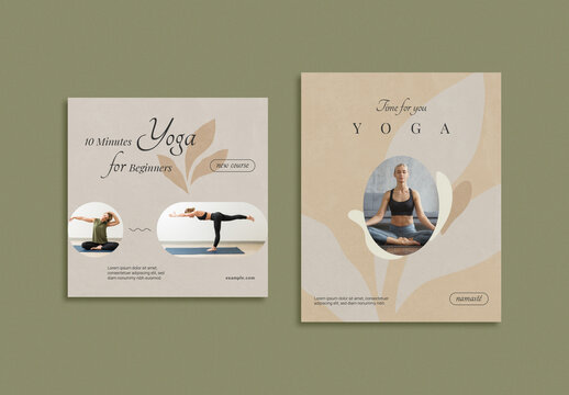 Organic and Natural Yoga Social Media Set