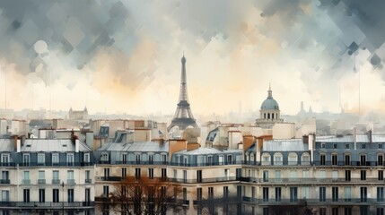 The beauty of Paris in abstract style