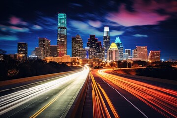 Fototapeta premium The beauty of Texas by night abstract style