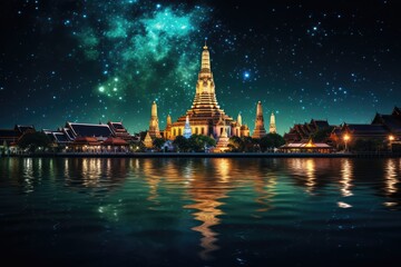 The beauty of Thailand by night abstract style