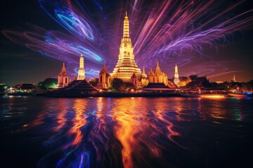 The beauty of Thailand by night abstract style