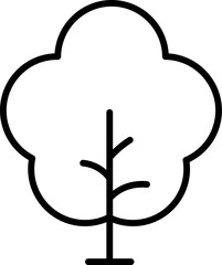 Tree Vector Line Icon. Perfect for web sites, books, stores, shops. Editable stroke in minimalistic outline style