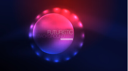 Circles with bright neon shiny light effects, abstract background wallpaper design