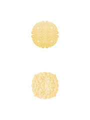 Yellow mandala illustrations on white background
