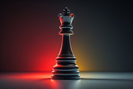 Chess king on a solid color background. ai generative