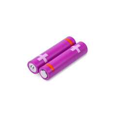 New AAA size batteries isolated on white