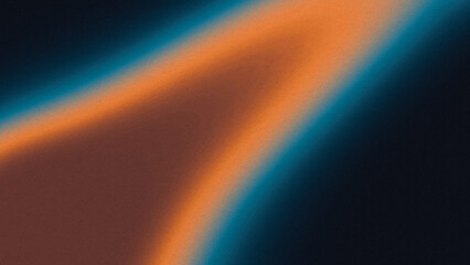Orange blue black blurred abstract gradient on dark grainy background, glowing light, large banner size