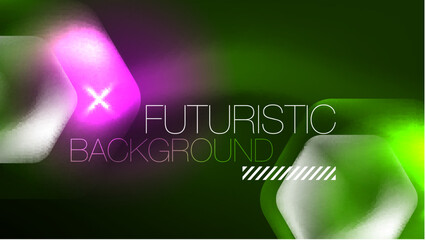 Technology Digital Neon Abstract Background, Abstract Hexagons, Digital Cyberspace, Modern Hi-tech, Science, Futuristic Techno Design Template