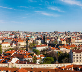 Fototapeta na wymiar Aerial view of Prague from Prague Castle