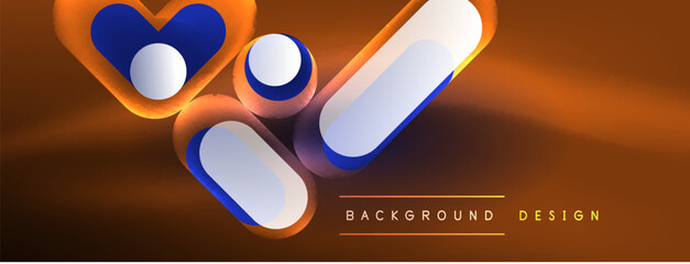 Glowing round shapes abstract background. Template for wallpaper, banner, presentation, background