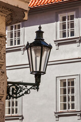 Fototapeta na wymiar Old street lamp in Prague street
