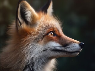 Fototapeta premium Graceful Red Fox Wildlife Portrait with Autumn Colors Generative Ai