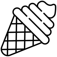 ice cream cone outline icon