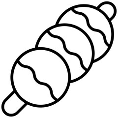 takoyaki outline icon