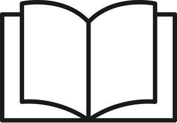 Simple Opened Book Vector Line Sign for Advertisement. Perfect for web sites, books, stores, shops. Editable stroke in minimalistic outline style