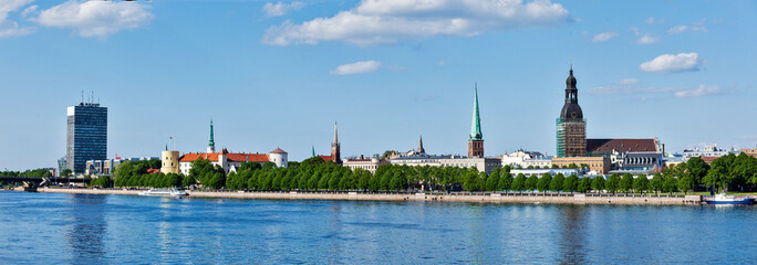 Panorama of Riga over Daugava river