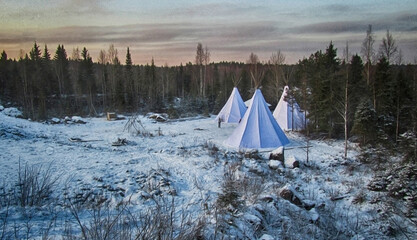 camping in the mountains