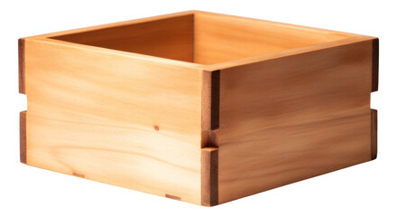 wooden box isolated.