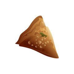 Discover the irresistible charm of India's iconic Samosa in our 3D realistic vector illustration. A trendy delight for all!