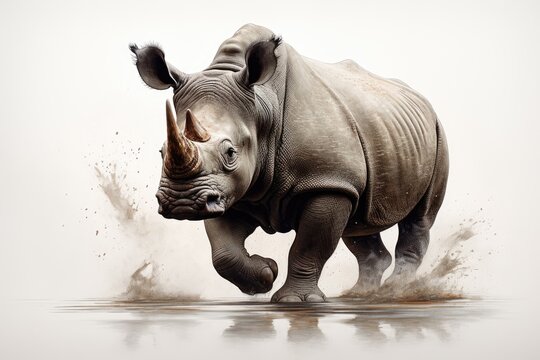 ai generated rhinoceros illustration
