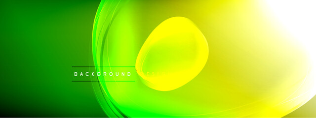 Vector abstract background - liquid transparent bubble shapes on fluid gradient with shadows and light effects