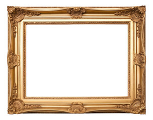 Antique golden frame isolated.