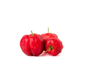 Ripe Thai cherries. isolated on a white background.