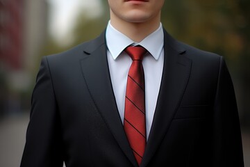 tie on a man in a suit. ai generative