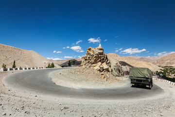 Road in Himalayas. Ladakh, India