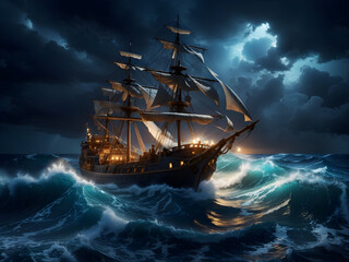 Fototapeta premium ship in the ocean