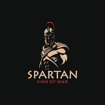Naklejka illustration of spartan king in armor and helmet