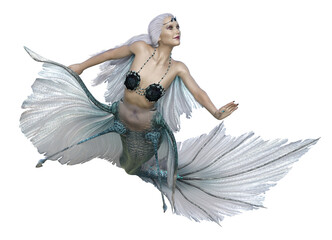 Mythical Mermaid Illustration 3D PNG 23
