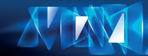 Neon lights hacking geometric background, virtual reality or artificial intelligence concept, cyberpunk geometric template for wallpaper, banner, presentation, background