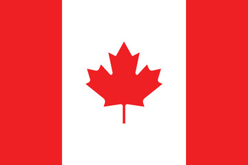 Fototapeta na wymiar Canadian flag vector graphic. Flag of Canada.